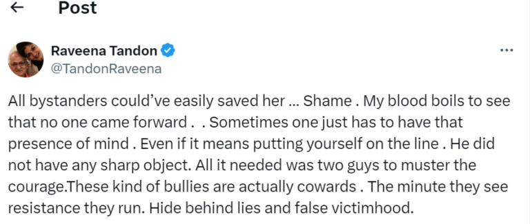 ‘मेरा खून खोल गया…’,बीच सड़क पर गर्लफ्रेंड को पीटकर हत्या करने के मामले पर आग बबूला हुई रवीना टंडन