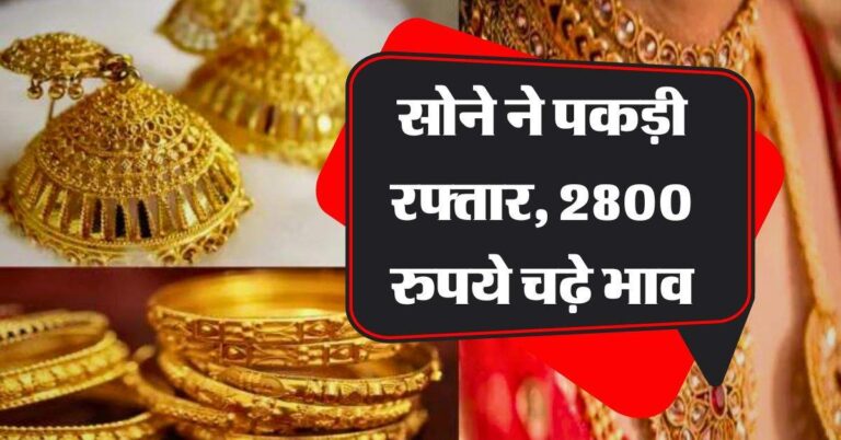 gold rate : सोने ने पकड़ी रफ्तार, 2800 रुपये चढ़े भाव, जानिये 10 ग्राम गोल्ड के रेट