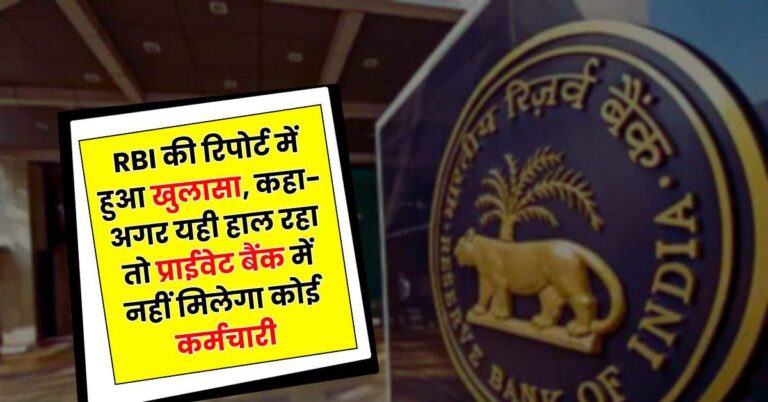 RBI की रिपोर्ट में हुआ खुलासा, कहा-अगर यही हाल रहा तो प्राईवेट बैंक में नहीं मिलेगा कोई कर्मचारी