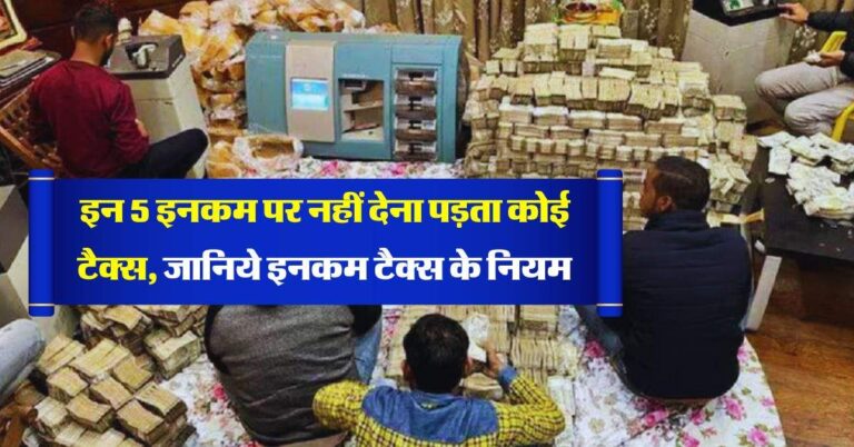 Income Tax : इन 5 इनकम पर नहीं देना पड़ता कोई टैक्स, जानिये इनकम टैक्स के नियम
