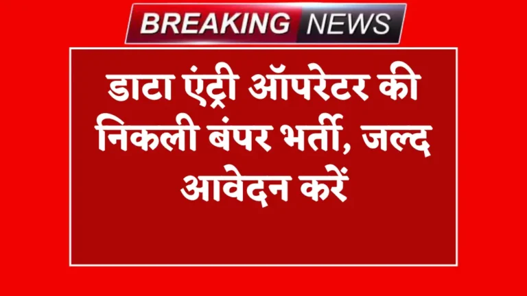 जिला रोजगार कार्यालय में Data Entry Operator पद के लिए नई भर्ती शुरू सैलरी 25500 महीना ऐसे आवेदन करें